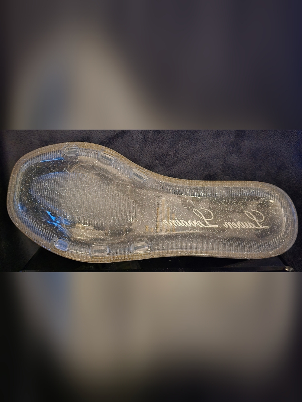 Jane By Lauren Lorraine Clear Slide Sandal with Silver Accents - Picture 6 of 9